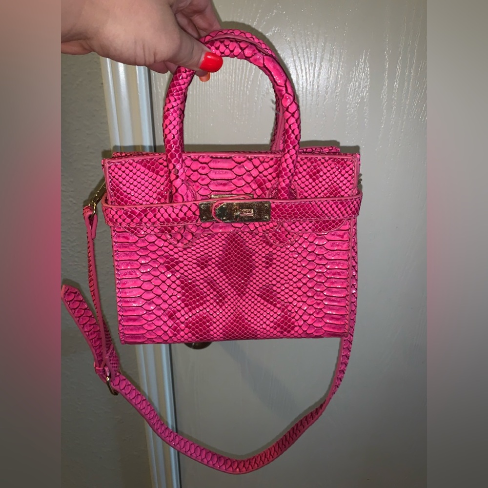 Barbiecore Chloe K Python Purse